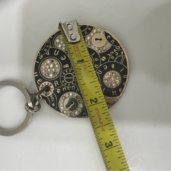VINTAGE HENRI BENDEL Logo KEYCHAIN Classic Dog Walking Studded/gem Art Deco - Picture 7 of 7